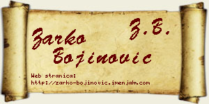 Žarko Bojinović vizit kartica